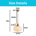 1-light mid century metal glass vintage chandelier white pendant light fixture