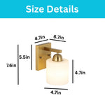 1 Pack bathroom lighting glass metal wall sconces gold wall light