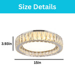 15 Inch lighting fixtures crystal metal flush mount light chrome ceiling light