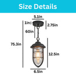 Farmhouse bulbs light glass metal kitchen light textured black hanging light