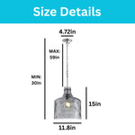 Modern pendant light glass kitchen island gray chrome hanging lamp