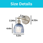 2 pack wall sconce iron glass light fixture grey blue wall lights