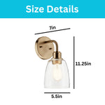 1-light exterior sconce metal wall light bronze Wall Sconce