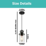 E26 socket hanging light black island lights glass, metal pendant lighting