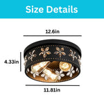 3-Light bulb light metal ceiling light black ceiling mount flush light
