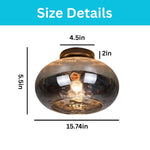 1 light flush mount light glass metal vanity light smoked glass shade ceiling light