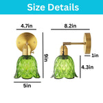 E26 Socket light bulb tulip green wall sconce glass wall lights