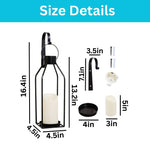 2 Pack christmas decor black holder candle metal wall sconces