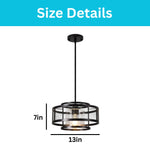 1 pack dining room light metal glass pendant lights matte black hanging fixture