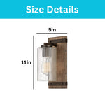 1-light led light alloy steel light fixture brown wall sconce