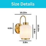 1-Light wall sconce bathroom metal glass vanity wall lamps gold over sink light