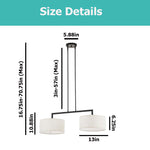 2 Light dining light fixtures off-white farmhouse chandelier fabric pendant lights