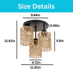 3 light chandelier light metal rattan kitchen light black ceiling light