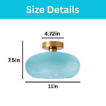 Vintage flush mount lamp glass metal ceiling lights blue gold light fixture