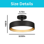 12 inch flush mount light metal kitchen light daylight white Dimmable light