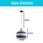 3 Light kitchen ighting blue white pendant lights  faux rattan pendant light