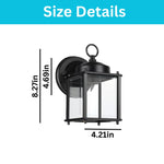 2 Pack exterior lamps black wall lighting glass, iron light fixture