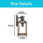 1-light porch light aluminum exterior lamps wood black wall lights