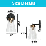 Farmhouse bulb lights black gold bedroom lights glass, metal wall light