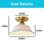 2 Pack flush mount ceiling light ceramic metal ceiling lamp fixture white fixture ceiling light