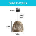 2-light hanging chandelier wood black pendant light rattan ceiling fixture