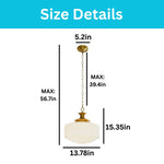 13.8 inch antique pendant lights glass metal kitchen island lighting white gold chandelier