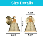 1 Light wall sconces brass gold wall lighting metal bathroom sconces