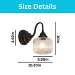 Industrial light bulb glass metal sconce light black vanity light