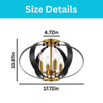 4-Light ceiling light black gold flush mount metal ceiling mount flush light