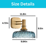 Vintage bulb light glass wall sconce blue bedroom light