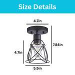 1-Light lighting fixtures matte black light and bulbs aluminum metal ceiling lamp