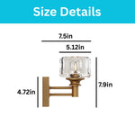 1 light wall sconce metal vanity light brass wall light