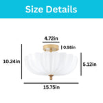 3-light ceiling light glass iron light bulbs gold milk shade flush mount ceiling fixture