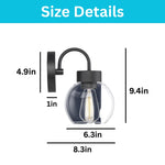 1 Light light fixtures matte black bathroom vanity lights glass, metal wall  lights