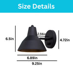 1 light bulb light metal shade of light black bathroom vanity lamp