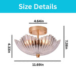 Modern bulb light glass light fixture gold bedroom light