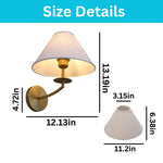 "E26 lighting fixtures gold wall sconce linen, metal wall lights "
