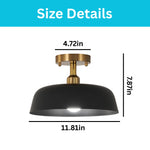 2-Packs ceiling light iron light fixtures black gold led light