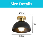 1 light kitchen island fixture metal ceiling light gold black semi flush mount light