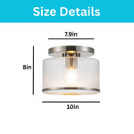 Modern led light glass metal light fixture nickel ceiling light