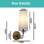 2 Pack lights and bulbs antique lighting fixtures fabric, metal wall sconces