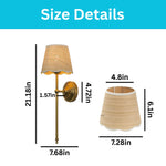 Vintage wall sconce light metal rattan vanity lighting brass gold wall lamp