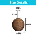 19.65” Light bulb coffee light fixture metal, rattan hallway light