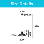 12 inch hanging light fixture bubble glass iron exterior pendant black farmhouse lantern