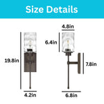 1 Light wall sconce glass iron sconce light dark bronze vanity light