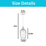 2 Pack hanging light brushed nicke light fixtures  glass, metal pendant light