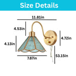 Industrial wall sconce gold+sea BLUE1 light bulbs brass wall light fixture