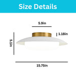 15.74 inch ceiling light metal Living Room white gold  bulb light
