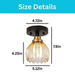 Modern light bulb light metal glass light fixtures black gold ceiling light