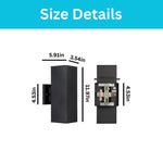 2 light porch light aluminum glass wall lighting matte black led sconces